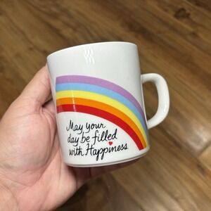 Vintage Avon Happiness Mug Rainbow Coffee Tea‎ Cup 1984 Fun Happy